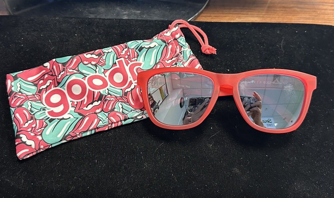 Goodr Rolling Stones Tattoo You Sunglasses W/ Pouch Rare Red Etsy