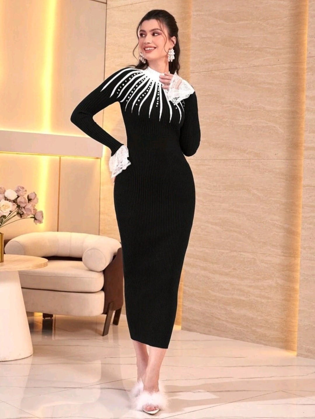 green emerald velvet dress Black Lace Dress Long Sleeve Short Elegant Fitted Party Fashion Mini Dress ( Black,Small) at Amazon Women's Clothing store