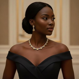 black dress green jewelry Black Dress Jewelry Pairings and How To Wear Them