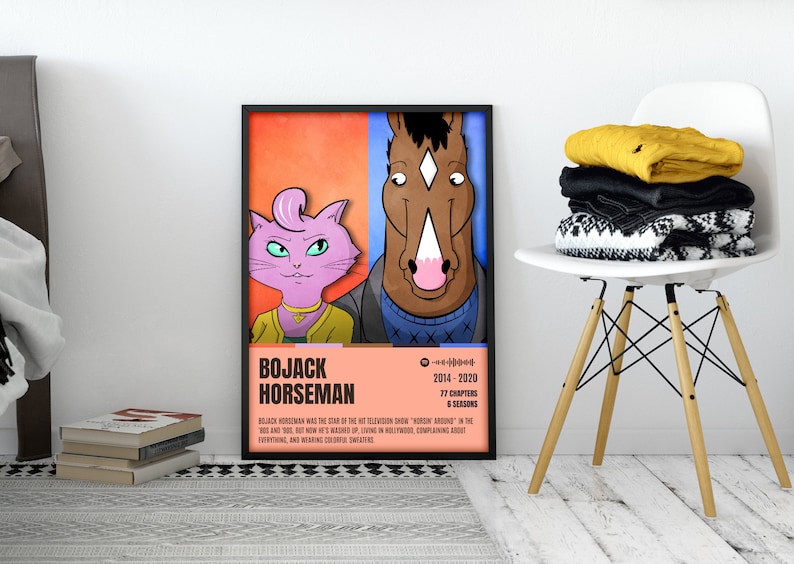 Bojack Horseman Digital Printable Poster Wall Art A3 A4 A5 29.7 X 42.0