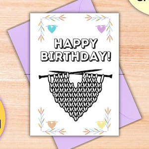 Birthday Card, Happy Birthday, Birthday for knitter, Digital Download, Birthday for yarn artist, Birthday love, Friend Birthday