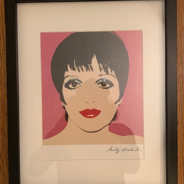 ANDY WARHOL firmado impresión vintage original Liza Minnelli enmarcado