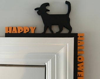Halloween Door Corner Sign - Cat Happy Halloween
