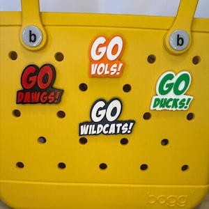 Go Team Bogg Bag Charm, College Sports Mom Charms, University Bogg Charms, Team Spirit Bogg, Personalized School Charms