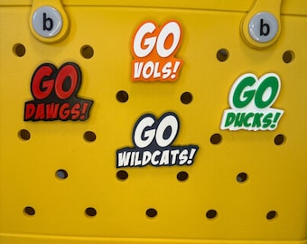 Go Team Bogg Bag Charm, College Sports Mom Charms, University Bogg Charms, Team Spirit Bogg, Personalized School Charms