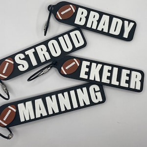 Personalized Football Keychain – Custom Name Gift for Coach, Team, Player, Sports Bag Tags, Name Tag Keychains