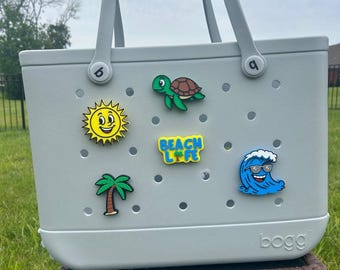 Beach Bogg Bag Charm, Palm Tree Charm , Tote Bag Charm, Bogg Bits, Beach Life, Ocean Bogg Bag