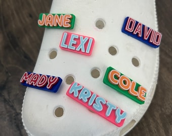 Custom Clog Charm, Name Charm, Clog Name Charm, Shoe Charms