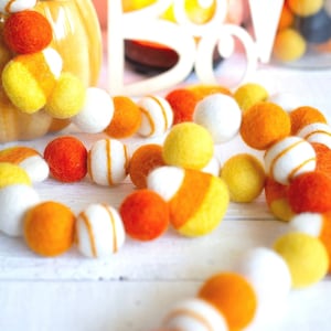 Halloween Garland - Candy Corn Felt Garland for Fall Mantel, Door, Window Decor or Party Decoration
