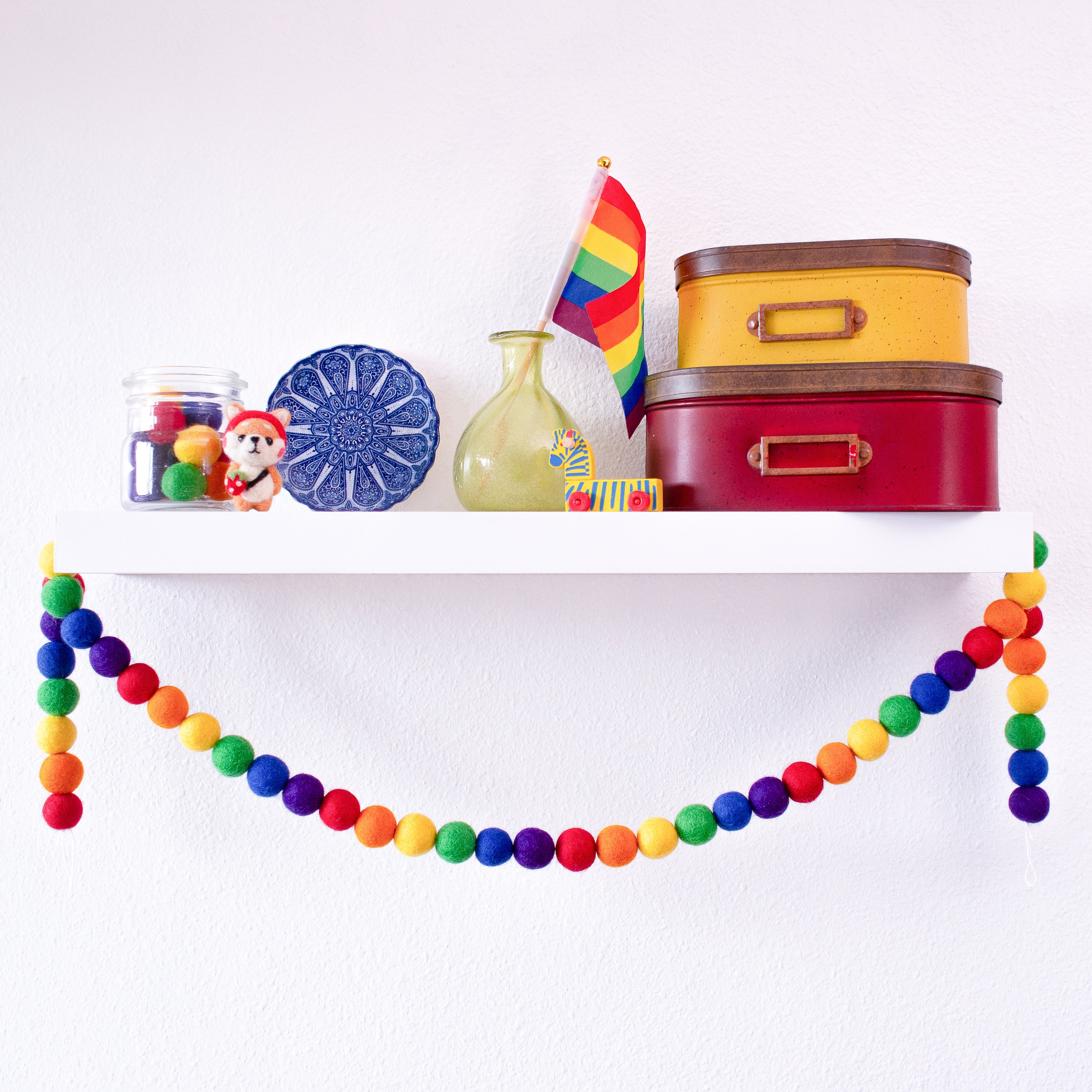 Rainbow Felt Ball Garland DIY Kit: Colorful Nursery Decor - Etsy
