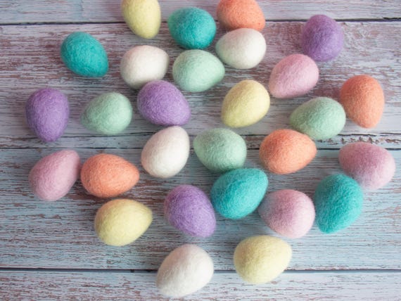 Felt Eggs for Easter Basket Filler or Stuffer, Farmhouse Decor, Pastel Spring Decorations, Tiered Tray or Cat Toy