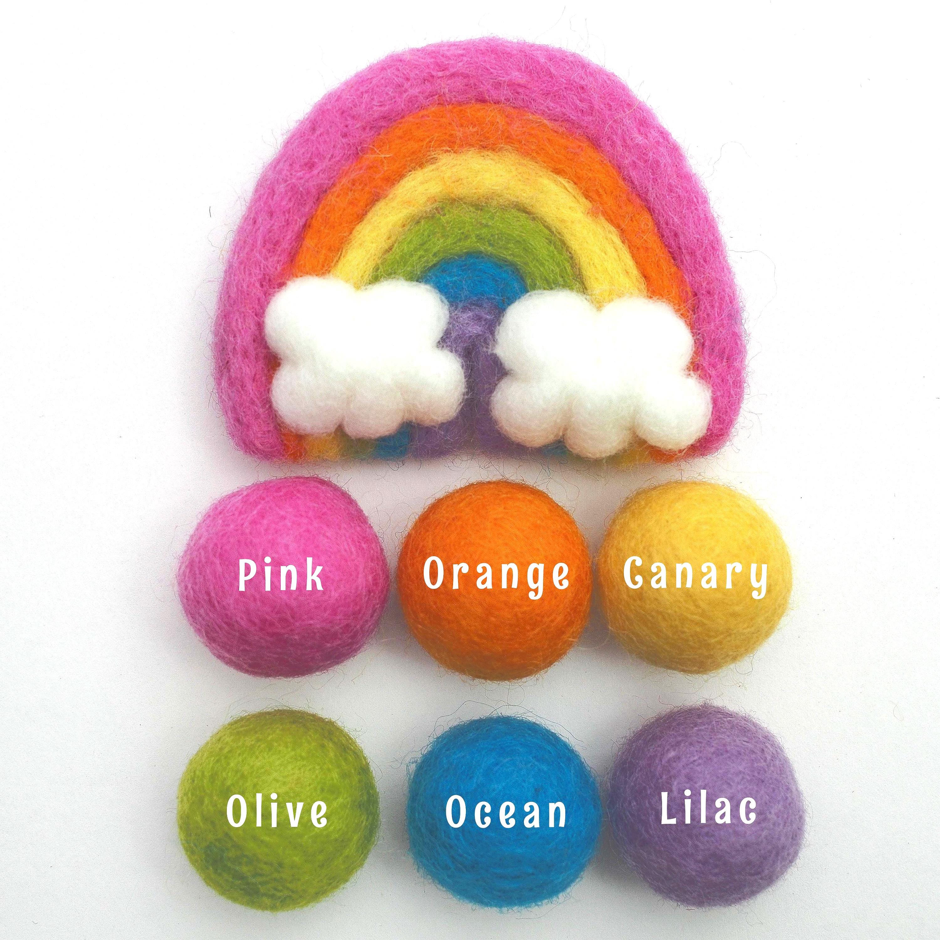Pastel Rainbow Felt Ball Garland for Kids Room, Pride, Nursery, or ...
