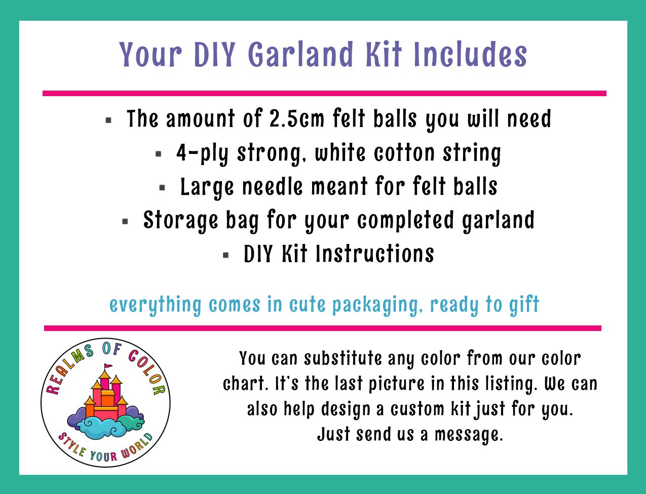 Rainbow Felt Ball Garland DIY Kit: Colorful Nursery Decor - Etsy