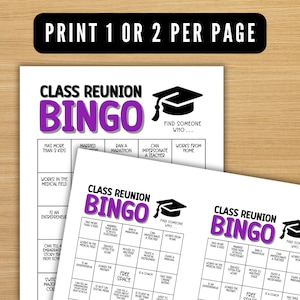 Class Reunion Bingo Game Printable, School Reunion Icebreaker Game ...