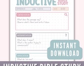 Inductive Bible Study Printable Template, Bible Study Guide, How to Study the Bible Christian Printable, In-Depth Bible Study Template pdf