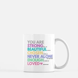 You Are Christian Coffee Mug, Scripture Coffee Mug, Christian Mug, Bible Verse Mug, Positive Inspirational Coffee Mug, Gift for Her