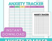 Anxiety Tracker Printable Template, Mental Health Log, Daily Stress Log, Anxiety Journal, Mood Tracker Instant Download A4 Letter pdf