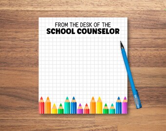 School Counselor Notepad | From the Desk of the School Counselor Lined Notes | School Counselor Gift | Counselor Appreciation Gift