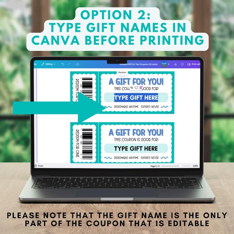 Customized Gift Coupon Template, Editable Canva Template Gift Coupons ...