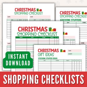 Christmas Shopping Gift List Printable, Christmas Gift Budget Tracker, Christmas Planner, Christmas To Do List, Christmas Gift Organizer pdf