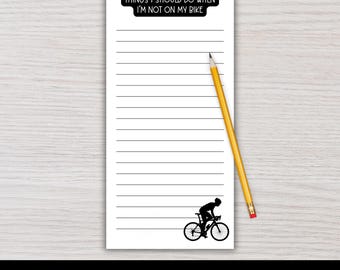 Funny Bike Lover Gift Magnetic Notepad, Cycling Themed Gift Idea, Bike Riding Gift Idea, Father's Day Gift for Bicyclists, Cute Cyclist Gift