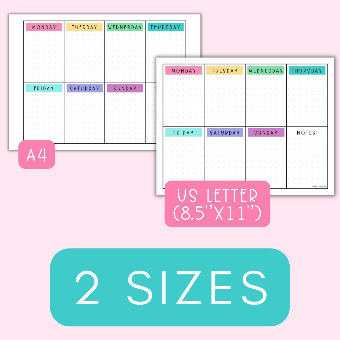 Weekly Planner Printable Weekly Calendar Landscape Journal Etsy