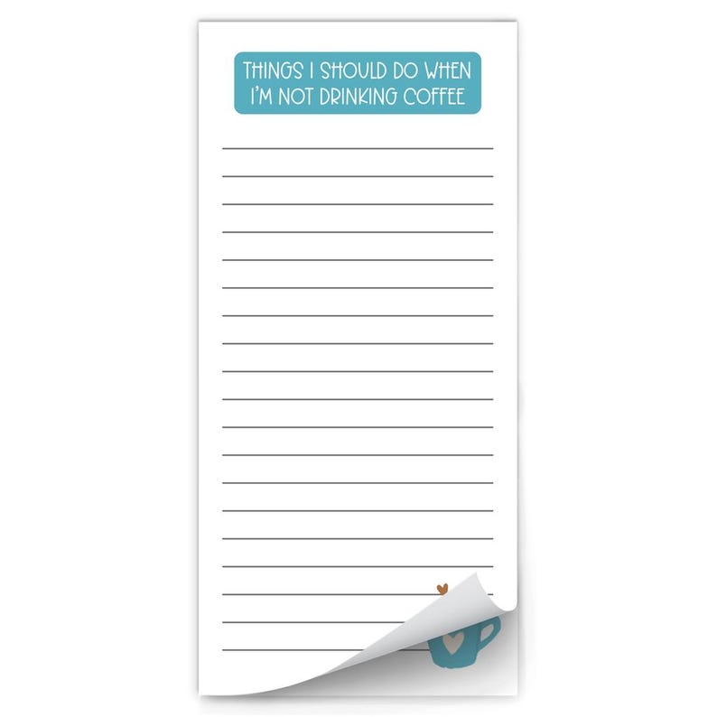 Funny Gift for Coffee Lover, Coffee Humor Magnetic Notepad, Caffeine Addict Fridge To-Do List, Barista Gift Ideas, Coffee Stationery image 2