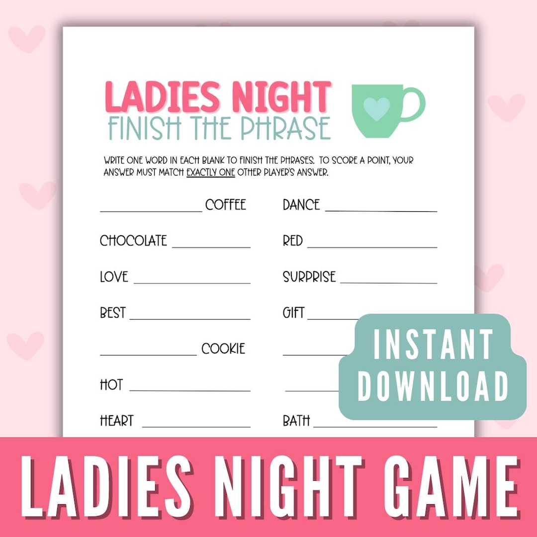 Ladies Night Game Printable, Large Group Clean Party Game, Girls Night ...
