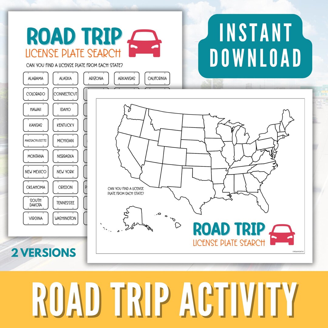 Printable Car Ride Game, Kids Road Trip Activity, Printable Family Road ...