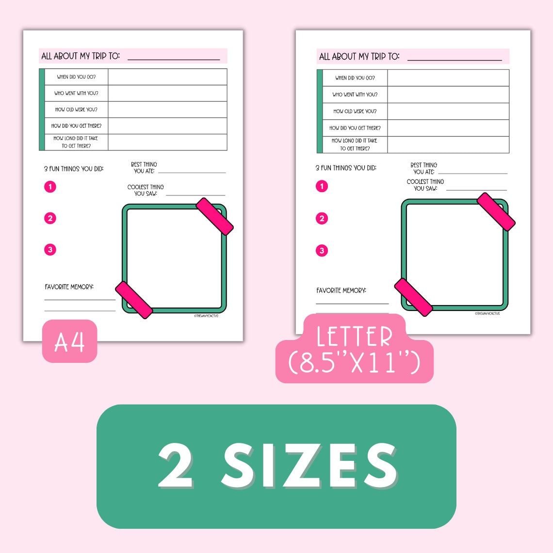 Travel Journal Kids Printable, Vacation Diary Kids Instant Download ...