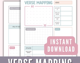 Bible Verse Mapping Printable Template, Verse Mapping Journal, Verse Mapping Sheet,  Bible Study Guide, In-Depth Bible Study Template pdf
