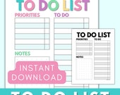 To Do List Printable, Daily Task List Template, Daily To Do List Planner Checklist, Productivity Planner A4/Letter Instant Download pdf