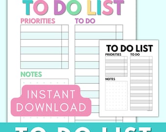 Takenlijst afdrukbaar, dagelijkse takenlijstsjabloon, dagelijkse takenlijstplanner checklist, productiviteitsplanner A4/Letter Instant Download pdf