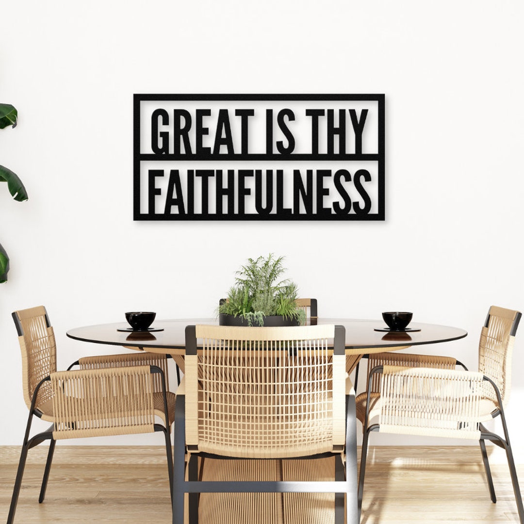 Christian Metal Wall Art, Great is Thy Faithfulness Home Decor