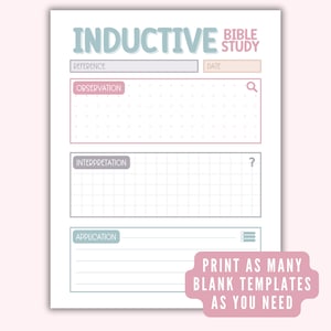 Inductive Bible Study Printable Template, Bible Study Guide, How to ...