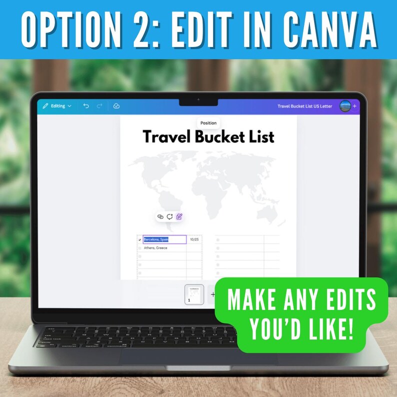 Travel Bucket List Printable Checklist, Editable Adventure Tracker for ...