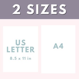 May include: Two sizes of paper are shown: US Letter, 8.5 x 11 inches, and A4.