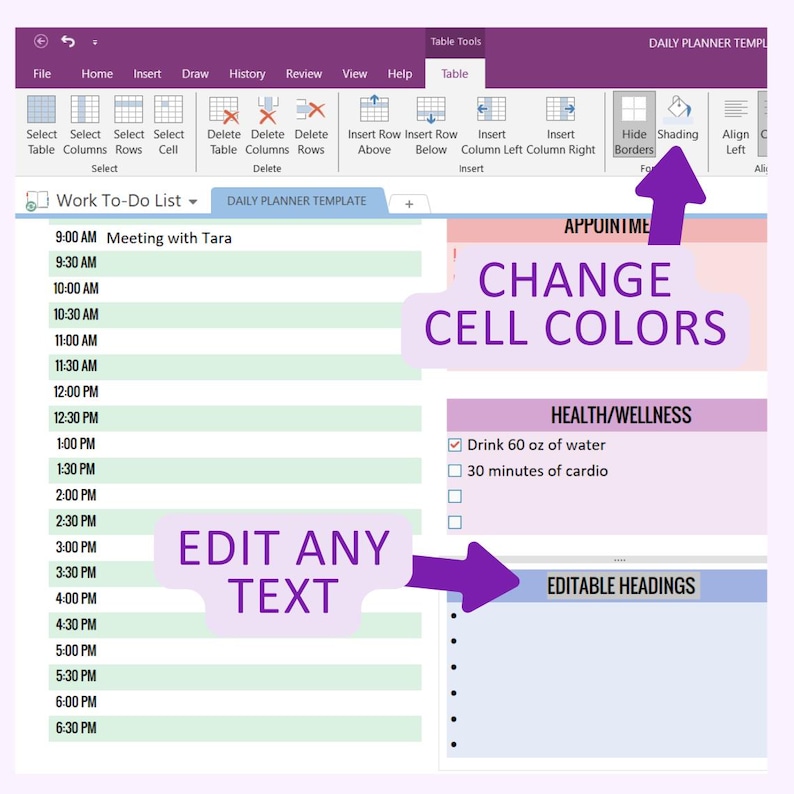 Onenote Daily Planner Template, Colorful Minimalist Digital Planner ...