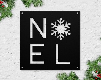 Noel Metal Wall Art, Christmas Metal Sign Indoors or Outdoors, Christian Metal Home Decor, Large Noel Sign Front Door Hanger, Holiday Decor