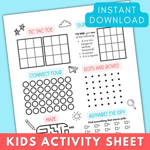 Attività per bambini da stampare e scaricare immediatamente / Foglio da colorare e attività per bambini / Attività del labirinto del tris
