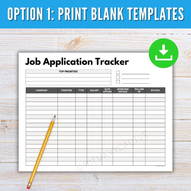 Job Application Tracker, Printable and Editable Tracker, Job ...