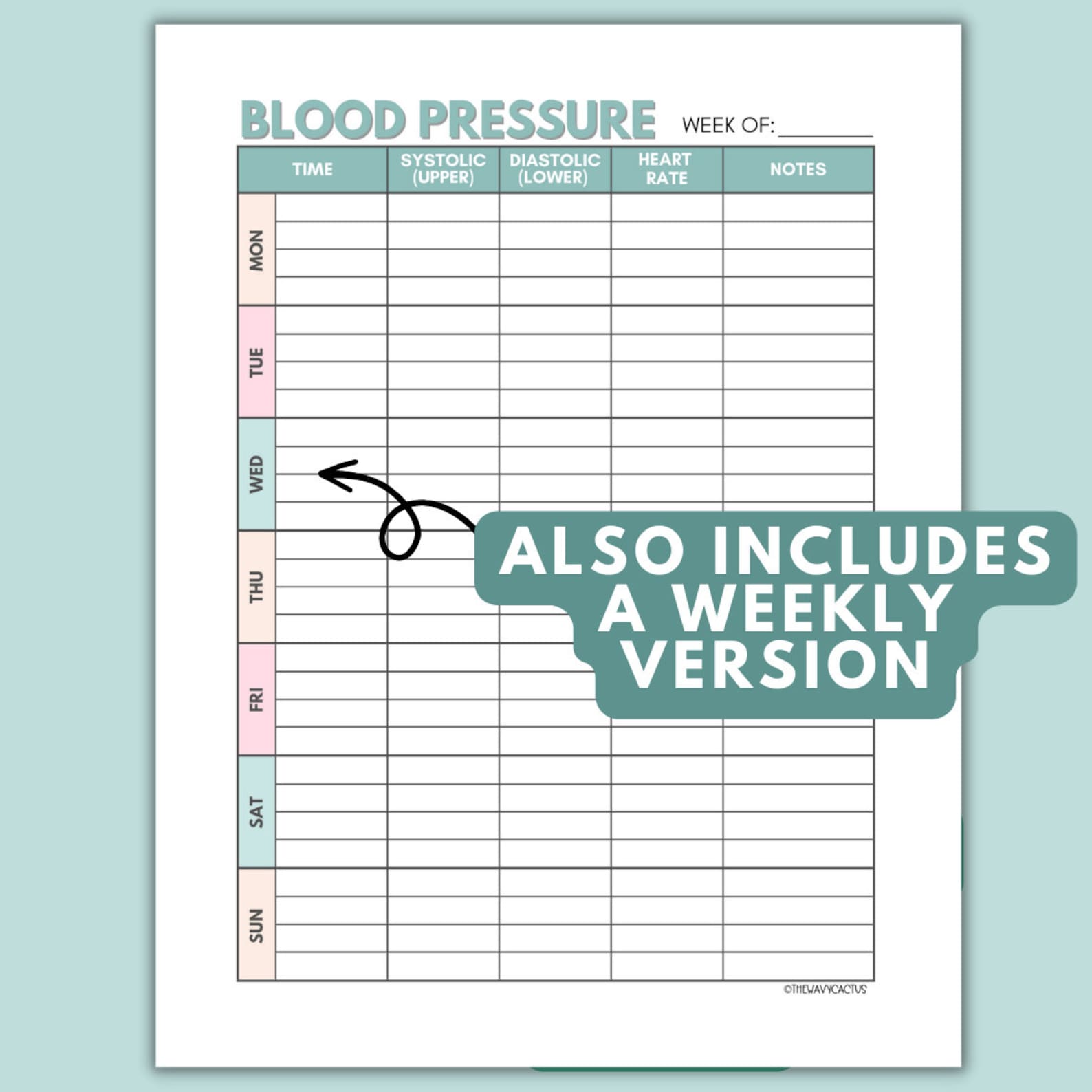 Blood Pressure Log Printable Blood - Il 1588xN.5394547120 Acdo