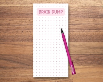 Brain Dump Notepad, To Do List Magnetic Notepad, Gift for Her, Note Taking Memo Pad, Cute Stationery, Thought Organizer, ADHD Brain Dump