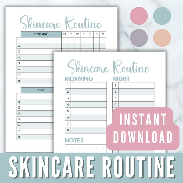 Skincare Routine Template Printable, Skincare Template Planner, Esthetician Templates, Facial Treatment Forms, Client Skincare Cards