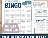 Coworker Bingo Cards Printable, Office Party Game, Employee Bingo Game, Workplace Find Someone Who Bingo, Work Team Building Activity
