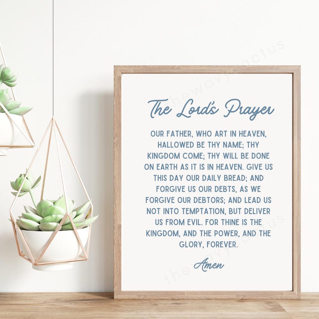 The Lord’s Prayer Printable Wall Art, Christian Scripture Art Download ...