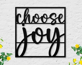 Choose Joy Metal Wall Art | Positive Inspirational Metal Sign | Motivational Gift | Joyful Gift for Encouragement | Christian Metal Wall Art