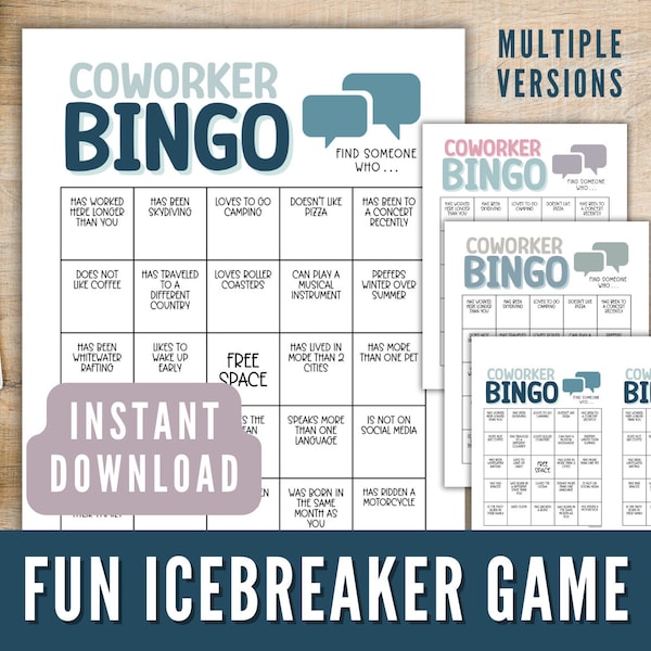 Coworker Bingo Cards Printable, Office Party Game, Employee Bingo Game, Workplace Find Someone Who Bingo, Work Team Building Activity