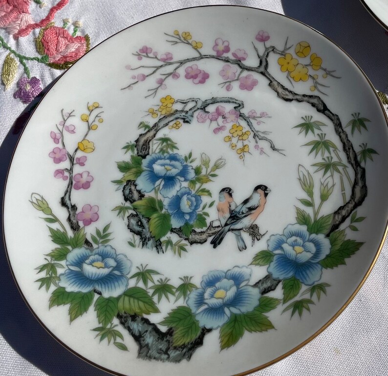 Small Decorative Japanese Bird Floral Plates Etsy UK