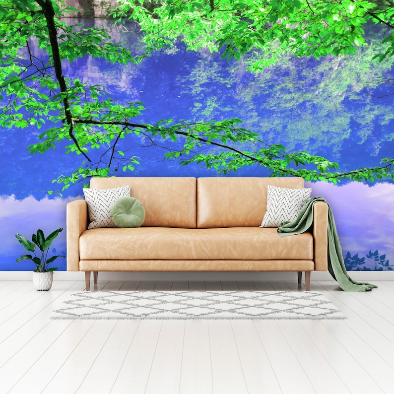 Lake Wall Mural Reusable Wallpaper Temporary Wallpaper Peel